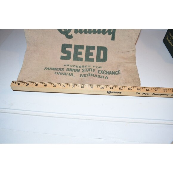 Vtg Statex Quality Seed Sack Bag Feed Farmers Union State Exchange Omaha, NE - Picture 3 of 10